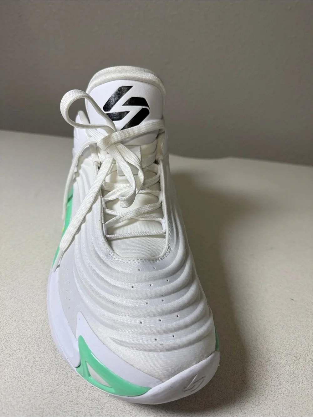 Nike White Sneakers with Mint Green and Neon Pink Accents